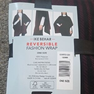 Ike Behar Reversible Fashion Wrap in Black and Burgundy Plaid